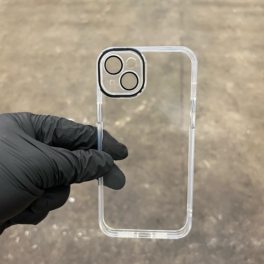 iPhone 14 Plus Transparent Electroplated Case w/ Camera Protector